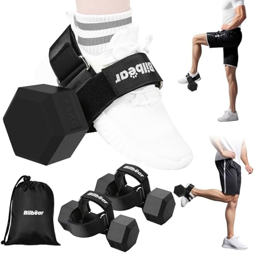 Bilbear Tibialis Trainer Strap for Shin Splint Relief Exercises,Adjustable Dumbbell Foot Attachment for Hip Flexor Raises,Dumbbell Ankle Strap Relieve Leg Pain Increase Range of Motion
