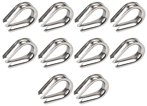 FEEIMOL M8 Dedales de Cuerda de Alambre Acero Inoxidable Guardacabos Corazón Dedal Cuerda de Alambre Cable Dedales Abrazadera de Aparejo