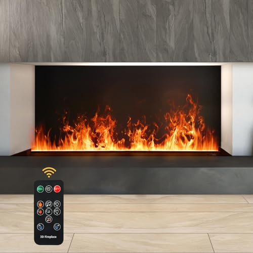 Mexhom Elektrokamin, 3D Wasserdampfkamin mit Fernbedienung, Realistische Flammenfarbe, 120cm