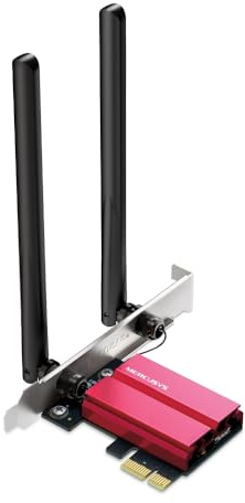 Mercusys TP-Link MA86XE V2 PCIe Adattatore AXE5400Mbps Wi-Fi 6E Bluetooth 5.3, Chipset Intel Wi-Fi 6E, WPA3, MU-MIMO, OFDMA, Scheda WiFi PC Fisso, Velocità Tri-Band, Supporta Windows 10, 11