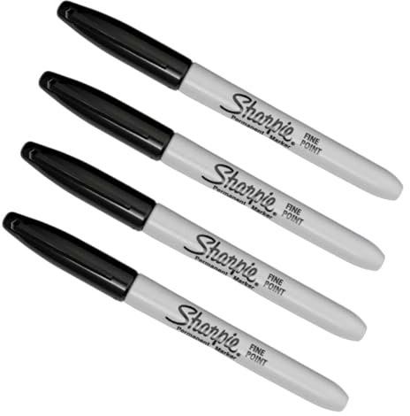 Sharpie Permanent Marker Fine Point | Black Ink | 4 Count