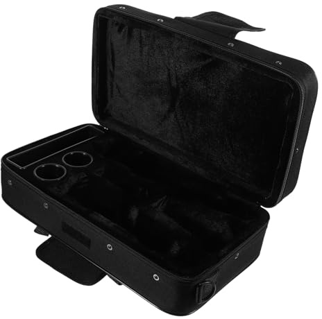 FRCOLOR Clarinet Storage Box for Wind Instrument Portable Carrying Bag Black Case for Outdoor Use