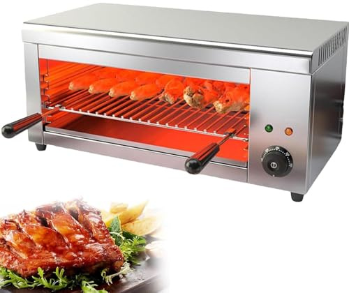 2000w Salamander-Grill,Commercial Cheesemelter Broiler,Stainless Steel Toaster Oven With Adjustable Temp Control (122°F-572°F),Wall Mount Or Countertop,For Melt Cheese,Toast Sandwiches,Steaks