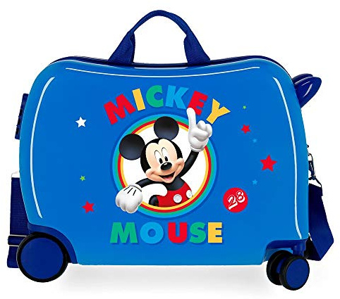 Disney Circle Mickey Maleta Infantil Azul 50x38x20 cms Rígida ABS Cierre combinación 34L 2,1Kgs 4 Ruedas Equipaje de Mano