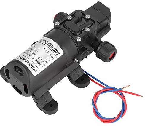 KSTE Bomba de Agua 12v,Autocebante de La Bomba de Agua,DC 12V 0.9Mpa 6L / min de agua de alta presión del diafragma en 70W bomba autocebante(Negro)