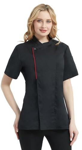 TOPTIE Manteau de chef à manches courtes pour femme
