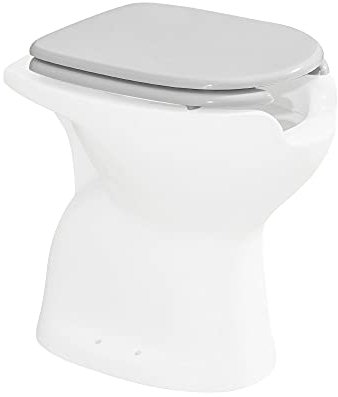 Inbagno Sedile WC per disabili con Apertura Frontale, Design Slim Tradizionale, Completo di Ciambella e Cerniere Regolabili