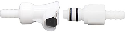5/16 Plastic Air Hose Barb Beer Line Quick Connector With Shut Off Beer Tubing and Gas line Check Valve Quick Disconnect In-Line Set Food Grade Homebrew Kegging