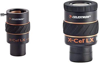 Celestron 93428 Lentille Barlow X-Cel LX 1,25 3X (Noir) & 93424 Oculaire série X-Cel LX - 1,25 (12 mm)