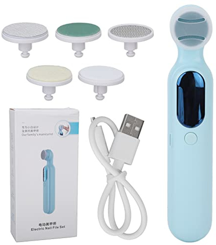 Elektrische Baby Nagelfeile 3 Modi Sicherer Baby Nagelschneider, Maniküre und Pediküre Nagelpflege Set Baby Nagelpflege, Zusätzliche Ersatzköpfe, Baby Nagel