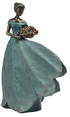 Guichifun Fairy Statue Collection Home Decoration - Leaf Angel Girls Resin Modern Table Decor for Living Room Office Sculpture Decor for Women Indoor Rustic Figurines Gift 5 x 3 x 7.5 Inch