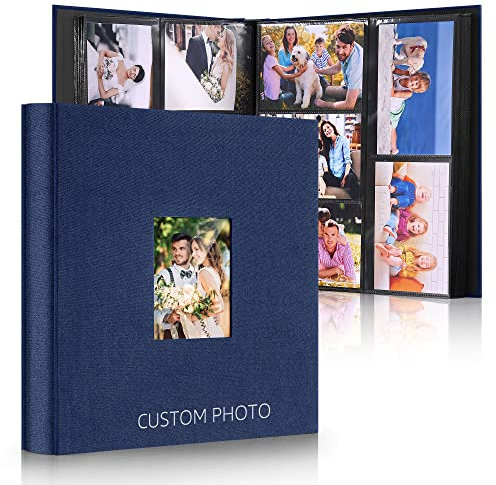 DazSpirit Photo Albums 6x4 Inch 600 Photos Slip In, Customizable Linen Cover 10x15 Photo Album, Large Capacity, Slip-in Pockets, Ideal for Wedding Albums, Family Photo Books, and Travel Memories