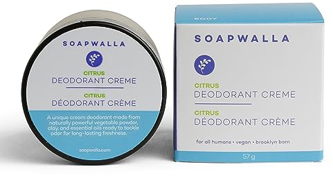 Soapwalla - Natural Citrus Aluminum-Free Deodorant Cream | Vegan, Cruelty-Free, Clean Skincare (Full Size, 2 oz | 57 g)