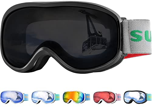 Supertrip Masque de Ski Enfant, Lunette de Ski 5 à 15 ans Anti-Buée/Poussière UV400, Masqué Ski Enfant pour le snowboard, l'alpinisme, la motoneige