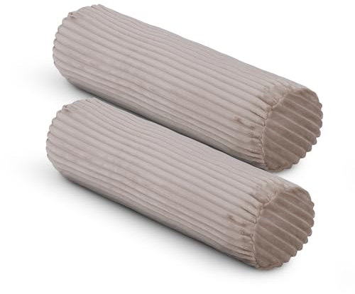 Bestlivings Sofakissen 70 x Ø20cm (2er Pack/Hellbraun) Cord Optik - Kuschelig weicher Bezug mit Reißverschluss - Kissen - Öko Tex - Sofakissen, Dekokissen