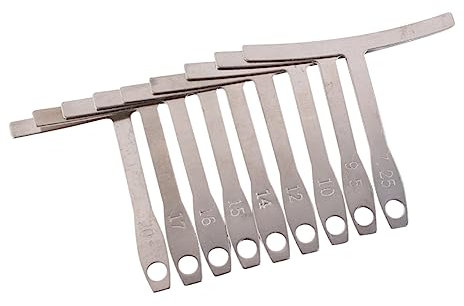 Toyvian 9pcs Shaped Guitar Neck Fingerboard Ruler Stainless Steel Measuring Calipers Accurate Adjustment Tool for Guitar Wire Radian Measurement