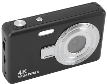 Digitalkamera för fotografi, 12 MP 1080 P HD-punkt- och fotograferingskamera med 2,4 tums TFT-skärm, 16 x zoom autofokus anti-skakning, video-vloggningskameror, present till tonåringar nybörjare