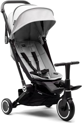 Smartrike Traveler Everest White Tricycle 4 en 1 pour poussette réglable, léger, pliable, sûr et durable