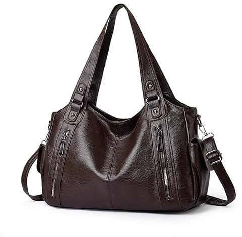 GSenhui Leather Tote Bags for Women Slouchy Hobo Shoulder Bag Soft Leather Handbags Y2K Crossbody Satchel Bag