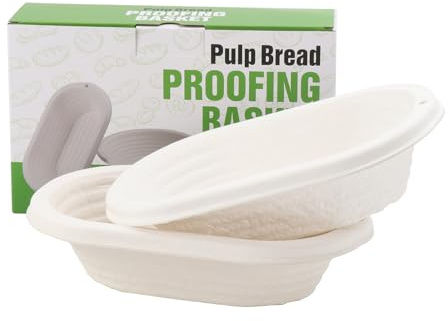 Cesta de fermentación de pan, 2 unidades, ovalada, 24,5 cm, ovalada, para fermentar panes