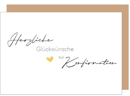 Edition Seidel Premium Glückwunschkarte zur Konfirmation mit Umschlag. Konfirmationskarte Karte mit Spruch Grußkarte Junge Mädchen Herz (KF325 SW025)