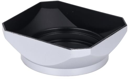 Metal 40.5mm Lens Hood, Square Lens Hood Sunshade, Aluminum Alloy Camera Lens Protector Screw in, Use with 25mm Ultra Wide Angle Lens