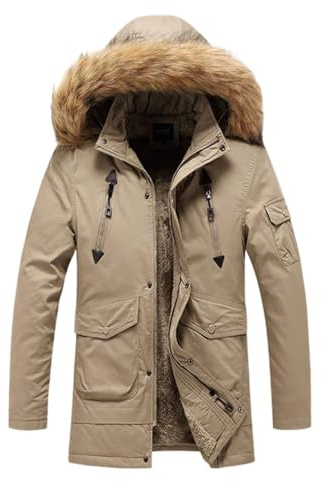 Chaqueta de invierno para hombre impermeable al viento al aire libre larga de forro polar acolchada chaqueta cálida Parka chaqueta de transición cálido plumón chaqueta de invierno con capucha para