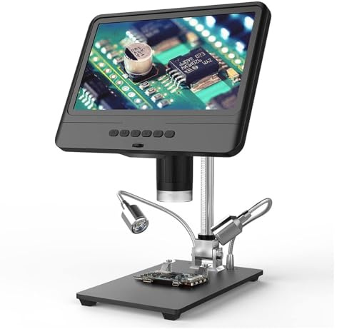 Microscope Kit microscopio elettronico Microscopio digitale LCD da 8,5 pollici for adulti Lente d'ingrandimento for monete 5X-1200X con luci microscopi