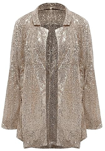 Glitterjacka för damer, karneval, paljetter, kavaj för damer, elegant kostymjacka med , krage, kostymakko, glitter, paljettjacka, affärer, kavaj, karneval, glitterblazer, trendig paljettblazer