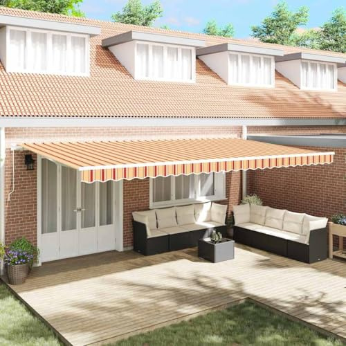 Generico Tenda Retrattile Rigato Giallo e Arancione 600 × 300 cm,Casa e Giardino,Prato e Giardino,Vita all'aperto,Tende da sole-3331597