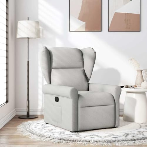 Owoxanthellate Poltrona relax grigio nuvoloso in soggiorno, recliner manuale con funzione reclinabile a 135°, rivestimento in tessuto, 72,5 x 87 cm, carico 110 kg, salvaspazio per home cinema e