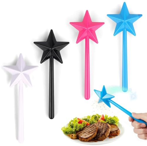 XBFOCNH 4 Pezzi Sale e Pepe Bacchetta Magica,Saliera Bacchetta Magica,bacchetta magica a forma di stella per la cucina, sconosciuta bacchetta magica,per Cucine, Feste di Vacanza,Picnic Campeggio
