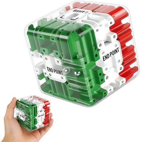 Gioco Rompicapo Cubo Labirinto 3D, 3D Puzzle Cubo, Labirinto con Palla Rotolante, Giocattolo Per Allenare La Consapevolezza Spaziale, Gioco Educativo di Rilassamento per Bambini & Adulti