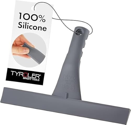 Tyroler Bright Tools Küchenabzieher | 100% Silikon | 24cm Klinge | Duschglas, Autofenster und Arbeitsplatte | Schwerlast | Extra-robuste Klinge und ergonomisch geformter Griff