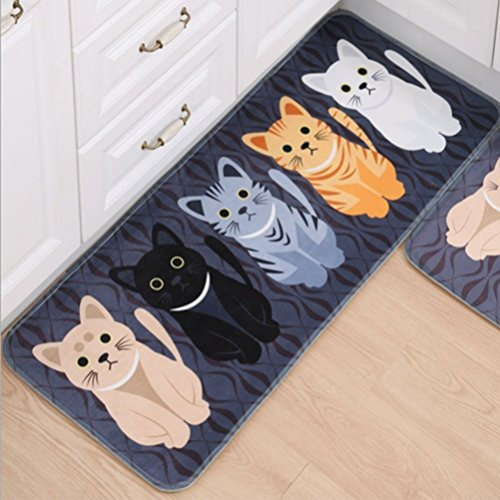 Gydthdeix - Alfombra rectangular con diseño de gatos y gatitos para la escalera del inodoro, dormitorio, sala de estar, baño, cocina, decoración del hogar