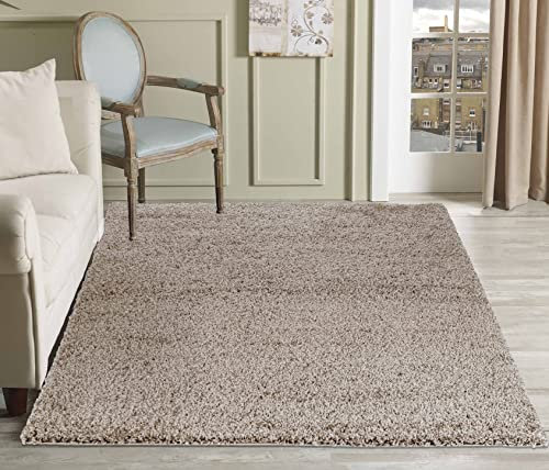 Serdim Rugs Living Room Shaggy Area Rugs, Polypropylene, L.Beige, 200x290cm(6'7x9'6)
