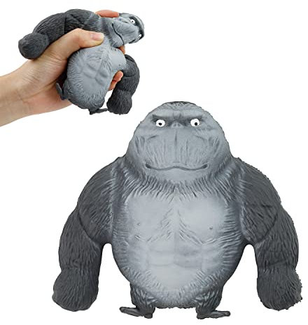 TIANLIN Sanftes Gorilla Squeeze Toy – Stress Spielzeug zur Entspannung mit Robustem Design, Ideal für Freizeit, Spiel und Dekompression (Grauschwarz)
