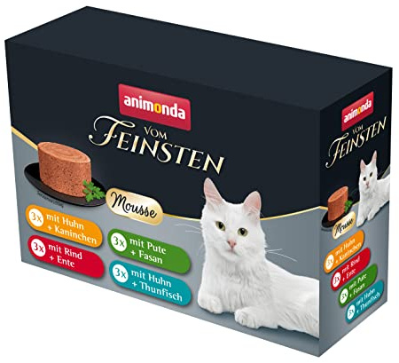 De la Plus Fine Mousse de Nourriture Humide (12 x 85 g), Nourriture pour Chat Humide sans céréales ni Sucre d'animonda, ingrédients Frais et charnus