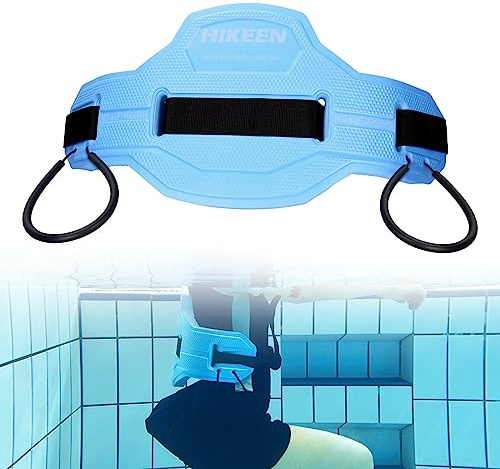 Swim Floating Belt,Water Aerobics Swimming Belt with Fixing Straps,Jogger Floatation Aid Buoyancy Belt for Swimming Pool Fitness and Fitness Workout Therapy (Blue, Regular Size（48 in）)