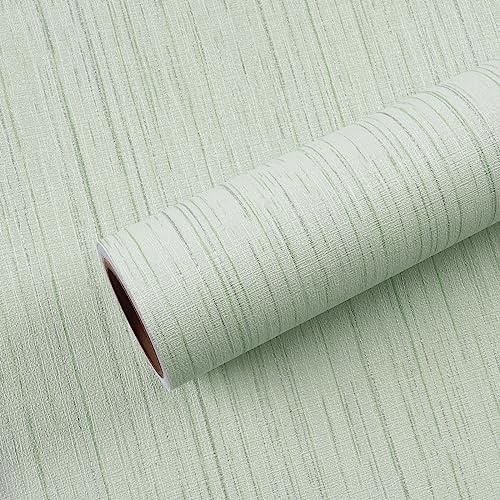 VEELIKE Papel Pintado Tela de Hierba Verde Menta 40cm×900cm Papel Adhesivo para Armarios Dormitorio Vinilo Muebles Autoadhesivo Papel Pintado Pared Habitacion Papel de Pared Cocina Lavable Baño