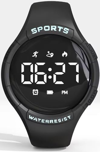 findtime Schrittzähler Uhr Damen Herren Digital Uhr Armband Fitnessuhr ohne App und Handy Digitale Armbanduhr Sportuhr Kalorienzähler Entfernung Laufuhr Fitness Tracker Kinder Uhren für Jungs Wecker