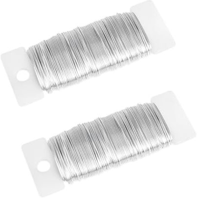 DERAYEE 2 Rollen Basteldraht,70M Draht zum Basteln Aludraht Aluminium Modellierdraht Schmuckdraht 22er Draht für Schmuck Handwerk Pflanzen Dekoteile (Silber)