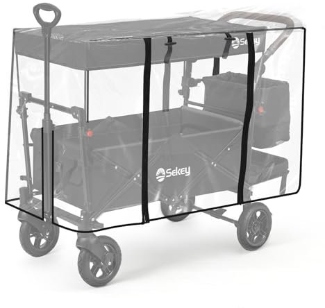 Sekey Bollerwagen Regenschutz für Bollerwagen Faltbar mit Dach, Bollerwagen Zubehör Regenabdeckung aus Hochwertigem Eva-Material, 110 * 60 * 75 cm【Bollerwagen Nicht enthalten】