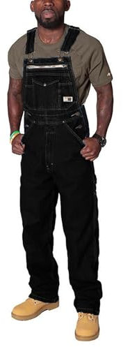 XUSAI Salopettes Denim Bib Overall Mode Décontractée Coupe Robuste Jeans Ensemble Réglable Travail Bib Jumpsuit,Noir,4XL