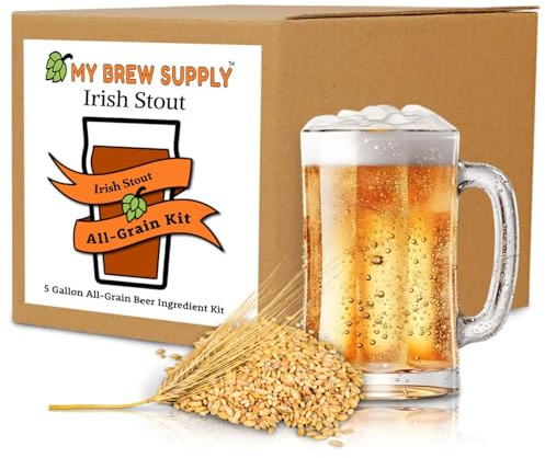 My Brew Supply Irish Stout Brewing Kit | Carabrown & 2-Row | Caramel Grain | Northern Brewer | Nottingham Yeast | 5 Gallon Advanced All Grain Home Brewing