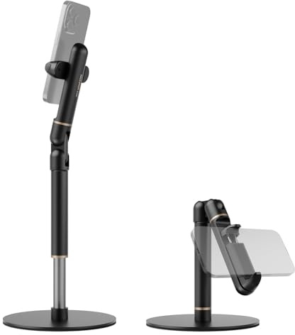 NEEWER Basics ST006 - Soporte de teléfono móvil Ajustable para Escritorio, con Base de Metal Pesado, Compatible con iPhone 16 15 Pro MAX Plus Samsung