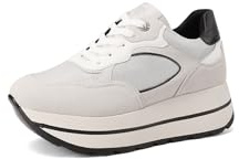 QUEEN HELENA Zapatillas de deporte Platform Zapatillas altas Mujer X33-18, X33 17 Gris, 35 EU