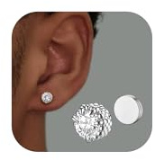 SLLAISS Magnetic Earrings 5A Shiny CZ Dragon Claw Punk 316L Stainless Steel | Hypoallergenic Magnetic Earrings Men Non Piercing Clip on Fake Earrings Studs Gold/Silver/Black 5/6.5/8MM Not Easy to Fall