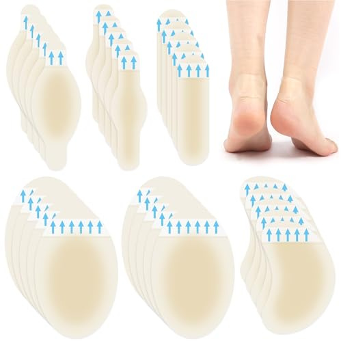 30 Pcs Gel Blister Bandages Pads, Guard Invisible Protector Waterproof Hydrocolloid Bandages, Blister Cushion Pad Gel Blister Chshions for Heel Foot Toe Feet