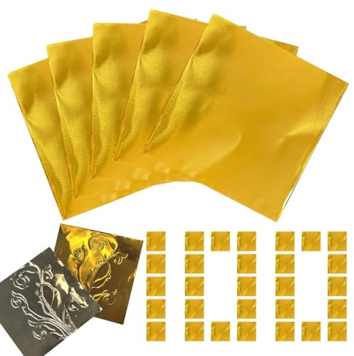 Hantverksfolie Ark | 100 Stycken Glänsande Aluminiumfolie Papper | Konstprojekt Gravering Dekoration | För Prägling, Scrapbooking, Kortillverkning, Stämpling, Naglar Och Hantverksprojekt